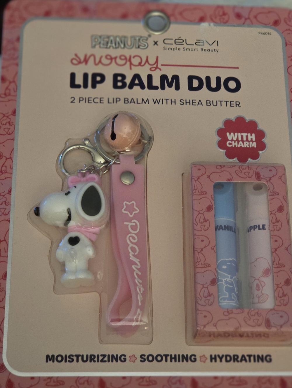 Peanuts x Célavi Snoopy Pink Lip Balm Duo with Charm